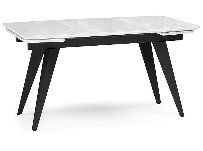 Стол Элис 140(200)х80 белый/черный
