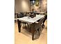 Стол ESMIR 180 MATTE ARABESCATO SOLID CERAMIC/ орех, ®DISAUR