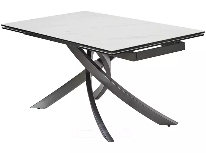 Стол ESTEBIO 160 KL-99 Белый мрамор матовый, итальянская керамика/ Серый металлик, ®DISAUR