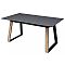 Стол Франк 160 ГРАФИТ, стекло / ДУБ ГАЛИФАКС-ЧЕРНЫЙ, М-City