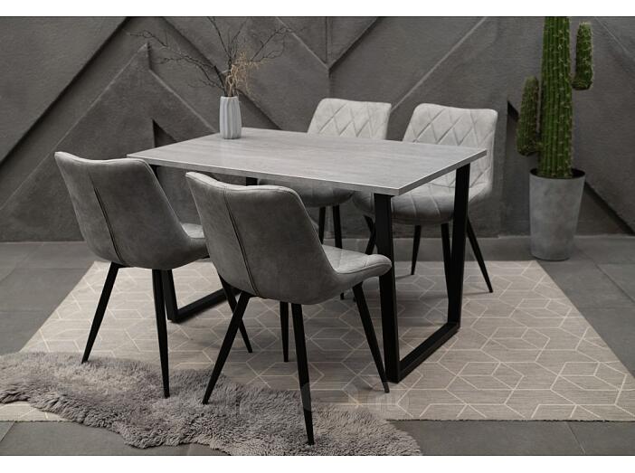 Стол Лота Лофт 120х74х75 бетон/черный матовый