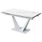 Стол Ниагара 140 БЕЛЫЙ МРАМОР, стекло / БЕЛЫЙ, М-City