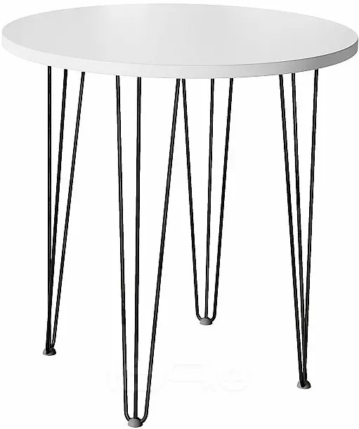 Стол обеденный круглый TLC-1.2 White In 2S/B Черный 732*750*750