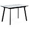 Стол стеклянный Агни 110(140)х68х76 мрамор белый / черный матовый