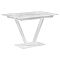 Стол стеклянный на тумбе Бугун 120х80х77 белый мрамор / белый