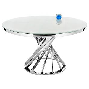 Стол стеклянный Twist white / chrome