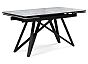 Стол стеклянный Вилсон 140(200)х80 белый мрамор / черный