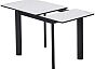 Стол ТЕТ-А-ТЕТ 110 Белый мрамор, керамика / Черный каркас М-City