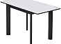 Стол ТЕТ-А-ТЕТ 90 Белый мрамор, керамика / Черный каркас М-City
