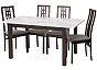 Стол TME-6931 MBH SWEDEN белый мрамор / BB темный орех M-City