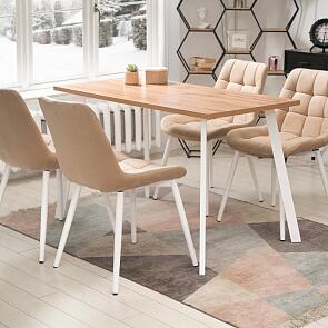 Стол Тринити Лофт 120х60х75 дуб вотан/матовый белый