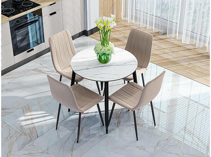 Стол Uni-Form-R.2B SBlack/White Matt Marble 727*800*800