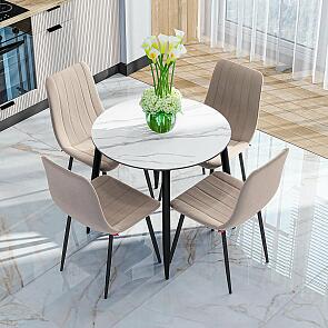 Стол Uni-Form-R.2B SBlack/White Matt Marble 727*800*800