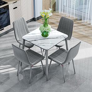 Стол Uni-Form-S.2B SGrey/White Gloss Marble 727*800*800