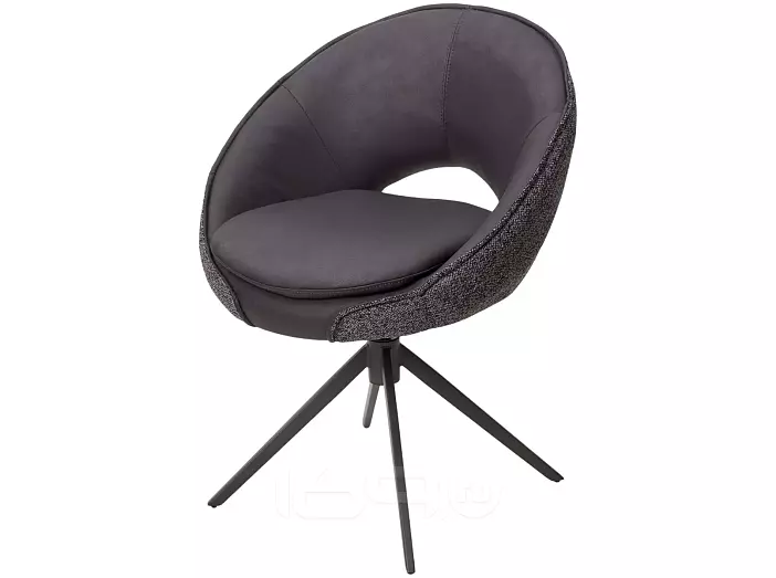 Стул ANABEL 360 град. поворот Черный  Maison 99# / OTE COBBLE 457 / серый каркас, ®DISAUR