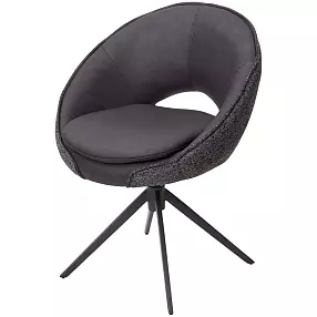 Стул ANABEL 360 град. поворот Черный  Maison 99# / OTE COBBLE 457 / серый каркас, ®DISAUR