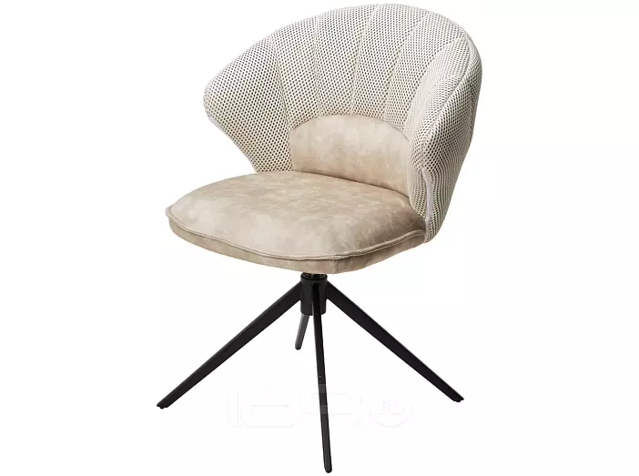 Стул ASTRA 360 град. поворот Белый Sonic 23 ткань / 7525-01 велюр / черный каркас, ®DISAUR
