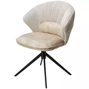 Стул ASTRA 360 град. поворот Белый Sonic 23 ткань / 7525-01 велюр / черный каркас, ®DISAUR