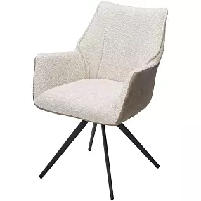 Стул BREVIS 180 град. поворот. XD841-02 Бежевый, букле/ GINO-101 Бежевый, ткань/ Черный, ®DISAUR