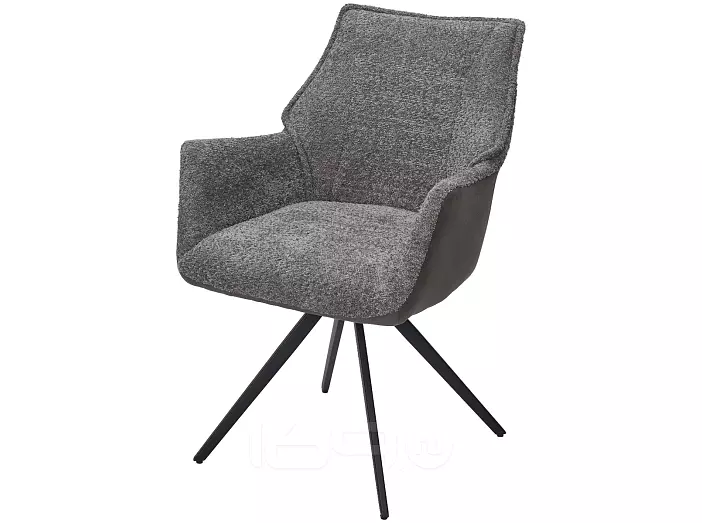 Стул BREVIS 180 град. поворот. XD841-16 Серый, букле/ GINO-457 Серый, ткань/ Черный, ®DISAUR