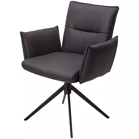 Стул DEAN 360 град.поворот. Темно-серый  экокожа  Maison 99# / Черный, ®DISAUR
