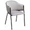 Стул ДИЛЛ, цвет H-09 Светло-серый, велюр/черный каркас