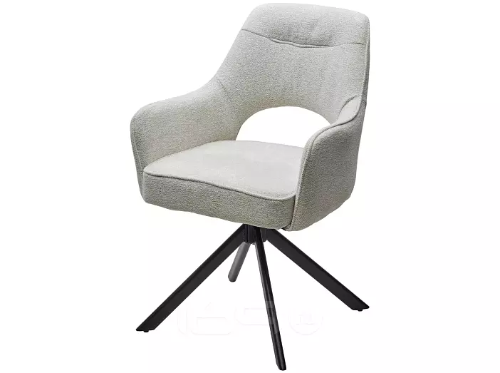 Стул GUARA 180 град. поворот. цвет бежево-белый RAVEN 22 / черный каркас, ®DISAUR