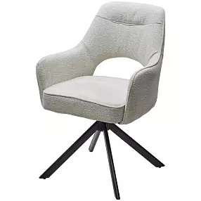 Стул GUARA 180 град. поворот. цвет бежево-белый RAVEN 22 / черный каркас, ®DISAUR