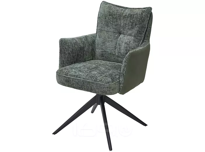 Стул JOSEF 360 град. поворот. HAGA-74 Зеленый, ткань / HJ002-18 Зеленый, PU / черный каркас, ®DISAUR