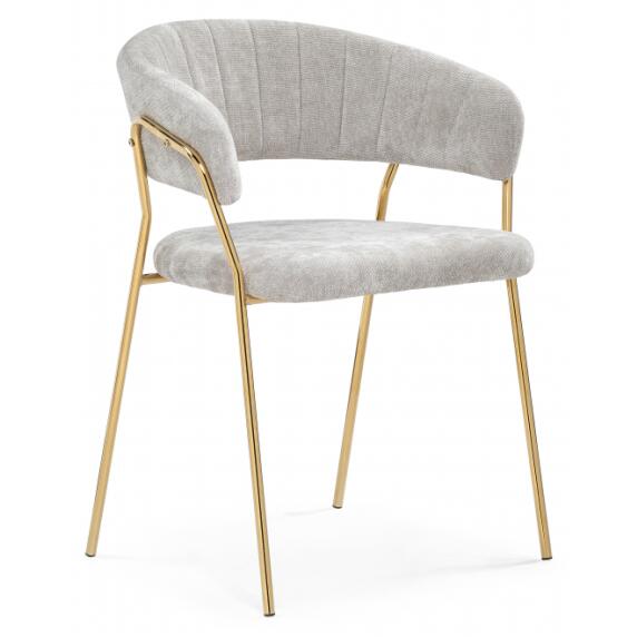 Стул Kamelia 1 light gray fabric/gold