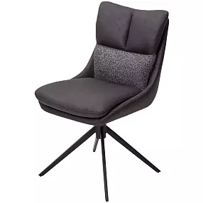 Стул LEROY 360 град. поворот Серый Maison 99# / OTE COBBLE 457 / черный каркас, ®DISAUR