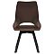 Стул Leset Галвес Повортный механизм Металл Черный/Велюр Шоколадный
