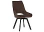 Стул Leset Галвес Повортный механизм Металл Черный/Велюр Шоколадный