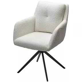 Стул MEADOW 360 град. поворот. Белый XD841-01, букле / черный каркас, ®DISAUR