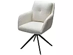 Стул MEADOW 360 град. поворот. Белый XD841-01, букле / черный каркас, ®DISAUR