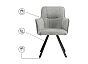 Стул на металлокаркасе Elis gray / dark gray / black