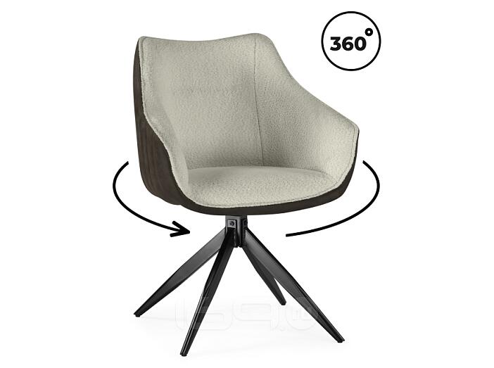 Стул на металлокаркасе Kansas brown / cream / black