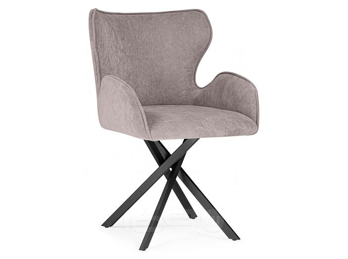 Стул на металлокаркасе Карлайл латте brendy smoke 04 / черный