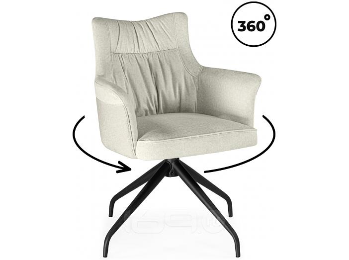 Стул на металлокаркасе Kaser 360 крутящийся ivory / black
