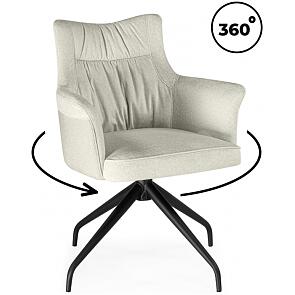 Стул на металлокаркасе Kaser 360 крутящийся ivory / black