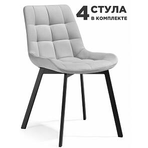 Стул на металлокаркасе Стронг 4 шт светло-серый / черный