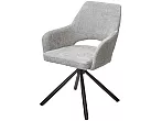 Стул NURI 180 град. поворот. 3018-03 светло-серый, шенилл/ черный каркас, ®DISAUR