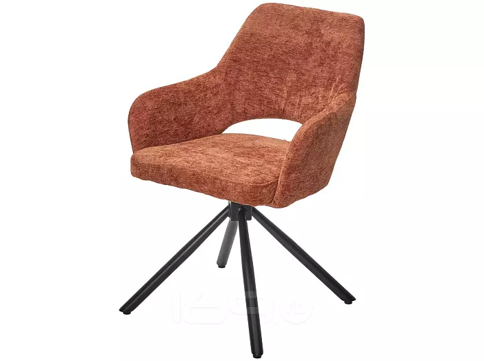 Стул NURI 180 град. поворот. 3018-09 терракотовый, шенилл/ черный каркас, ®DISAUR