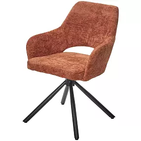 Стул NURI 180 град. поворот. 3018-09 терракотовый, шенилл/ черный каркас, ®DISAUR
