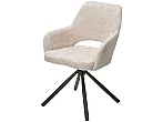 Стул NURI 180 град. поворот. 3018-10 бежевый, шенилл/ черный каркас, ®DISAUR