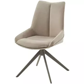 Стул OSKAR 360 град. поворот. RIELY-111 / PRESENT-120 Кремовый / Латте каркас, ®DISAUR