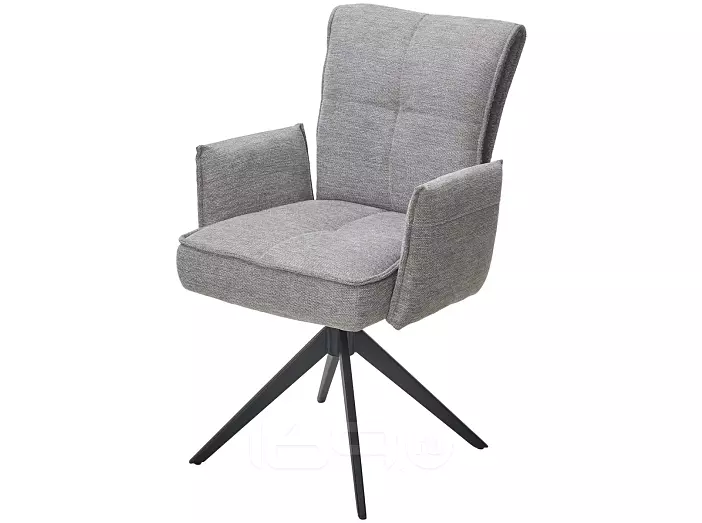 Стул PONCE 360 град. поворот. Brego-07 Серый, ткань/ XD841-16 Серый, букле/ Черный, ®DISAUR