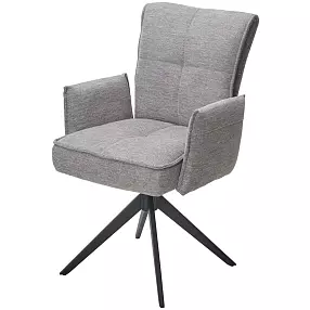 Стул PONCE 360 град. поворот. Brego-07 Серый, ткань/ XD841-16 Серый, букле/ Черный, ®DISAUR