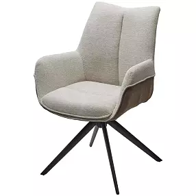 Стул PONTUS 360 град. поворот. KN01-05 Бежевый/ BZ1046-21 Коричневый/ Черный, ®DISAUR