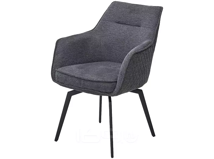 Стул RENLY 180 град. поворот. Brego-16 Темно-серый, ткань / Черный, ®DISAUR